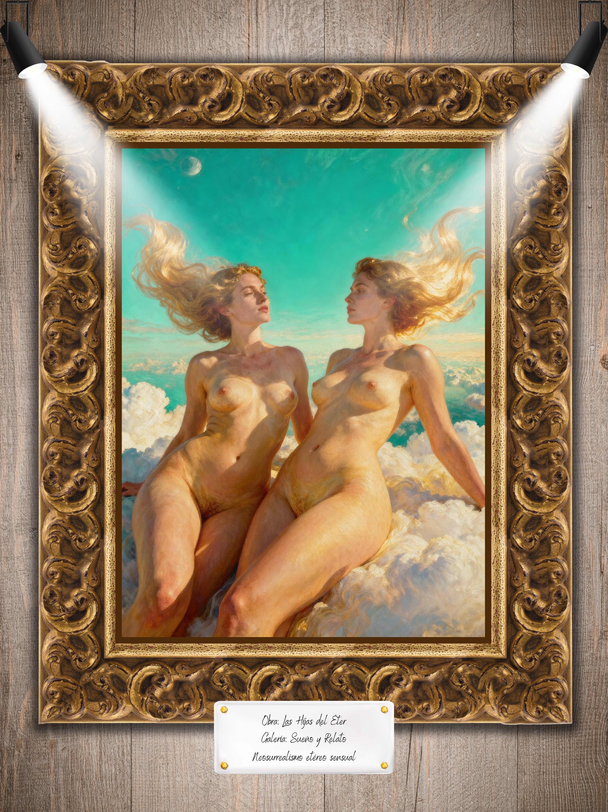 Las hijas del eter, es un lienzo coleccionable de alta calidad para imprimir. Lienzo digital para enmarcar y adornar salas o estudios en paredes blancas. Pieza de colección. Arte de autor.