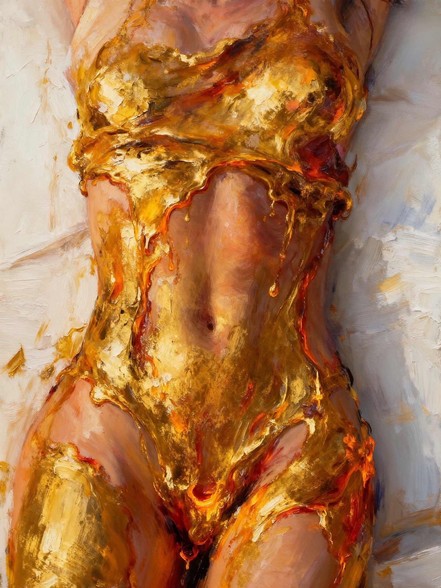 La sangre de midas, es un lienzo coleccionable de alta calidad para imprimir. Lienzo digital para enmarcar y adornar salas o estudios en paredes blancas. Pieza de colección. Arte de autor.
