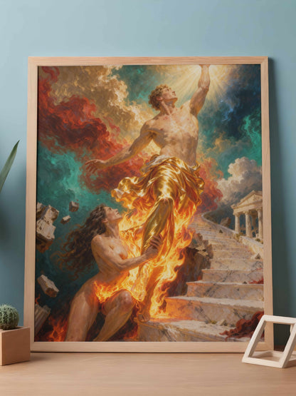 Limbo, es un lienzo coleccionable de alta calidad para imprimir. Lienzo digital para enmarcar y adornar salas o estudios en paredes blancas. Pieza de colección. Arte de autor.