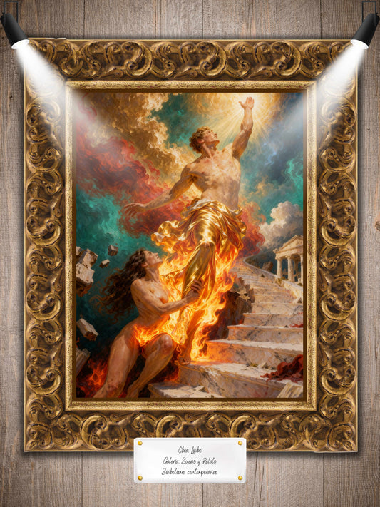 Limbo, es un lienzo coleccionable de alta calidad para imprimir. Lienzo digital para enmarcar y adornar salas o estudios en paredes blancas. Pieza de colección. Arte de autor.
