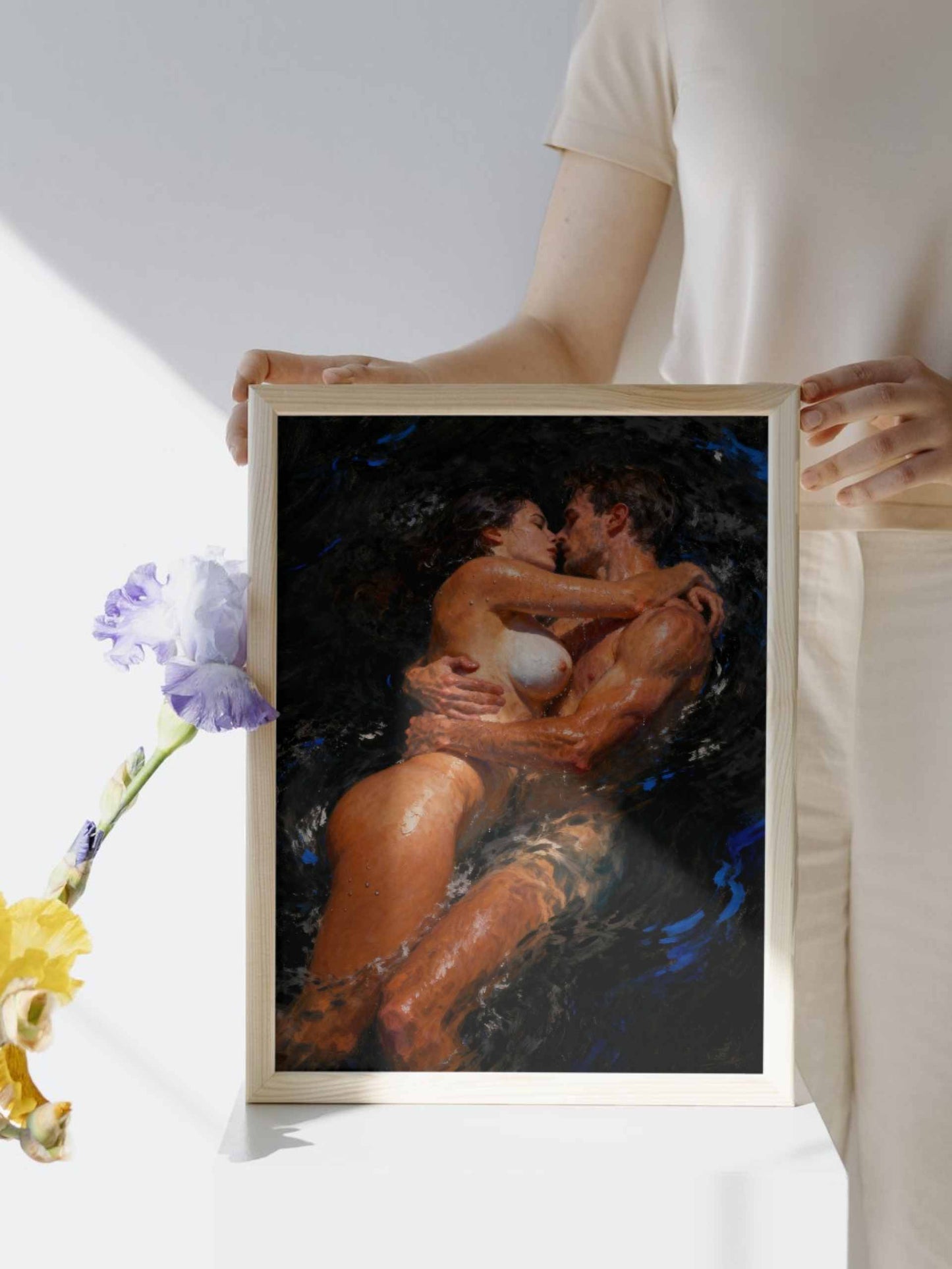 Los Escondidos es un lienzo coleccionable de alta calidad para imprimir. Lienzo digital para enmarcar y adornar salas o estudios en paredes blancas. Pieza de colección. Arte de autor.