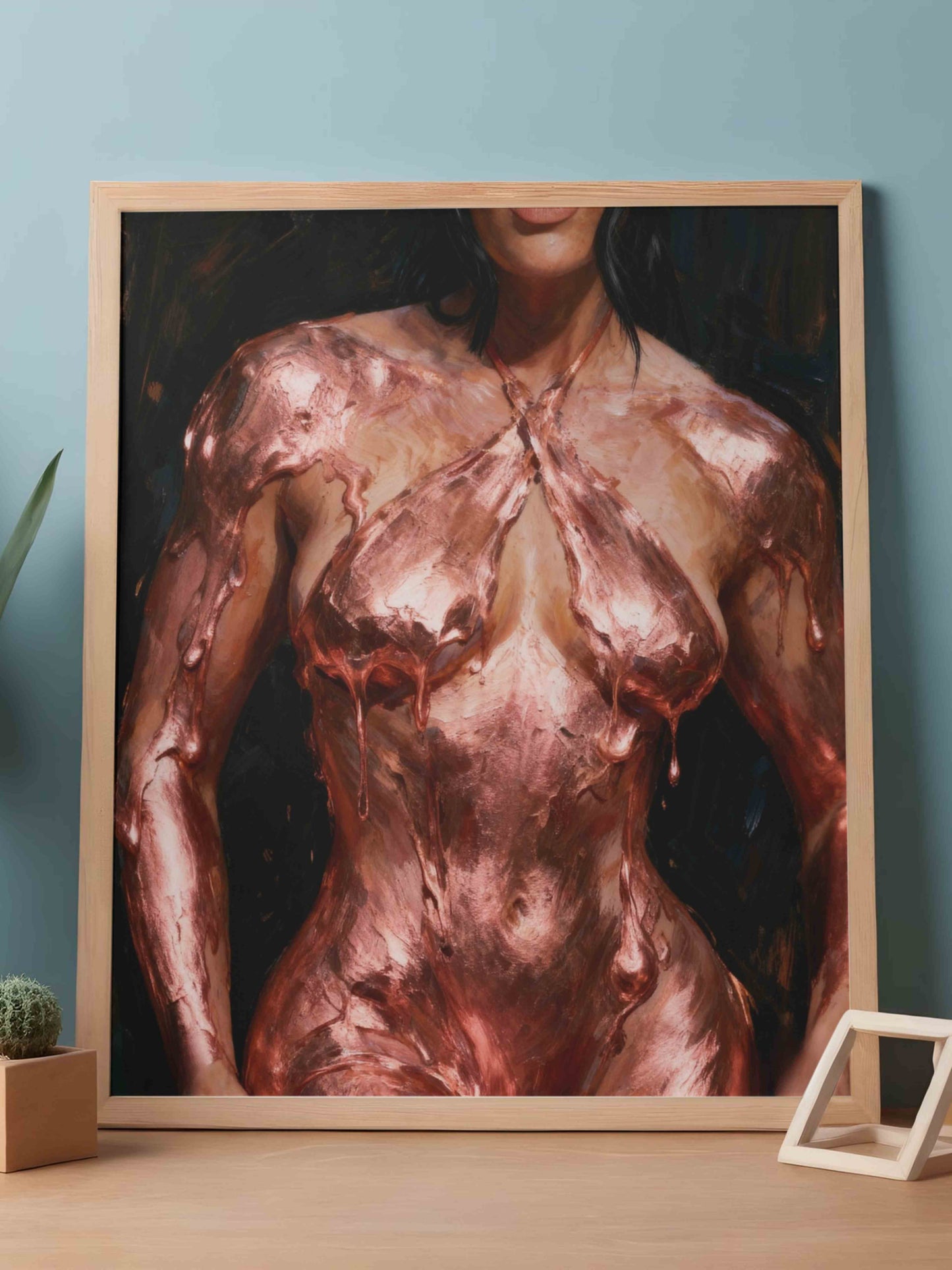Midas inverso, es un lienzo coleccionable de alta calidad para imprimir. Lienzo digital para enmarcar y adornar salas o estudios en paredes blancas. Pieza de colección. Arte de autor.