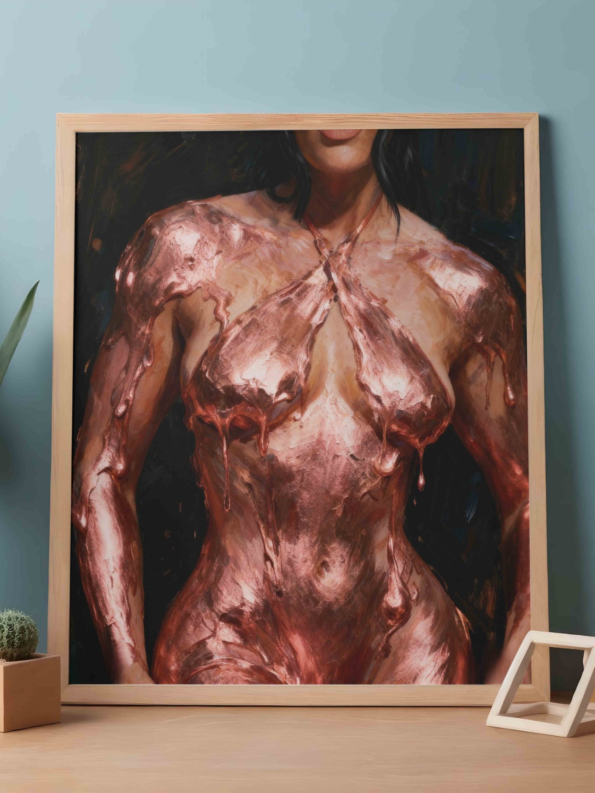 Midas inverso, es un lienzo coleccionable de alta calidad para imprimir. Lienzo digital para enmarcar y adornar salas o estudios en paredes blancas. Pieza de colección. Arte de autor.