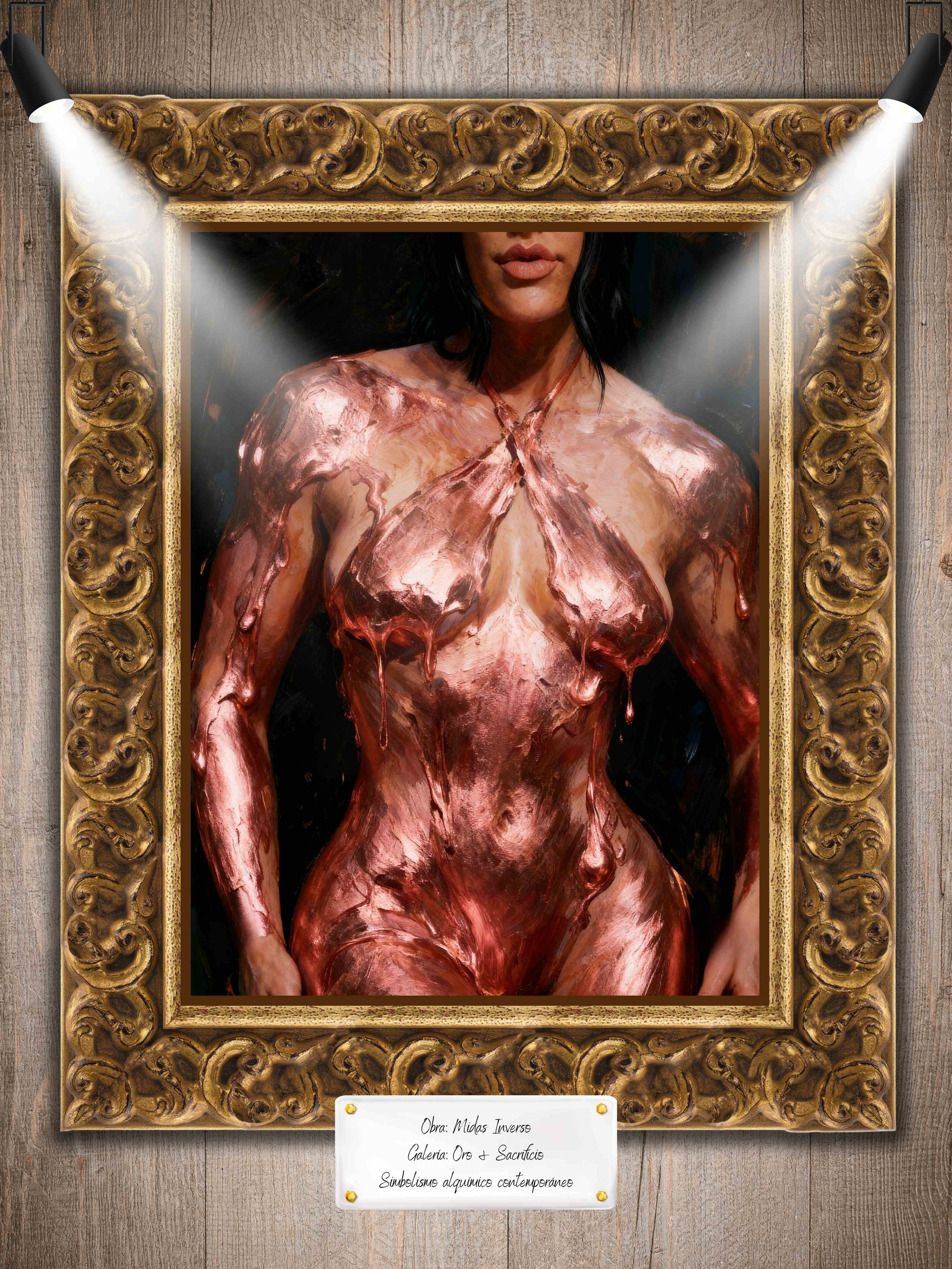 Midas inverso, es un lienzo coleccionable de alta calidad para imprimir. Lienzo digital para enmarcar y adornar salas o estudios en paredes blancas. Pieza de colección. Arte de autor.