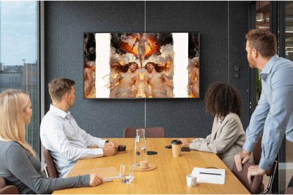 Morfeo en llamas, es un lienzo coleccionable de alta calidad. Arte de autor para implementar como fondo de pantalla o protector de pantalla de televisores inteligente, smart tv´s. Apple Tv, Android, iOs, LG, Sony, Panasonic, Samsung, Amazon Tv, Amazon Fire.
