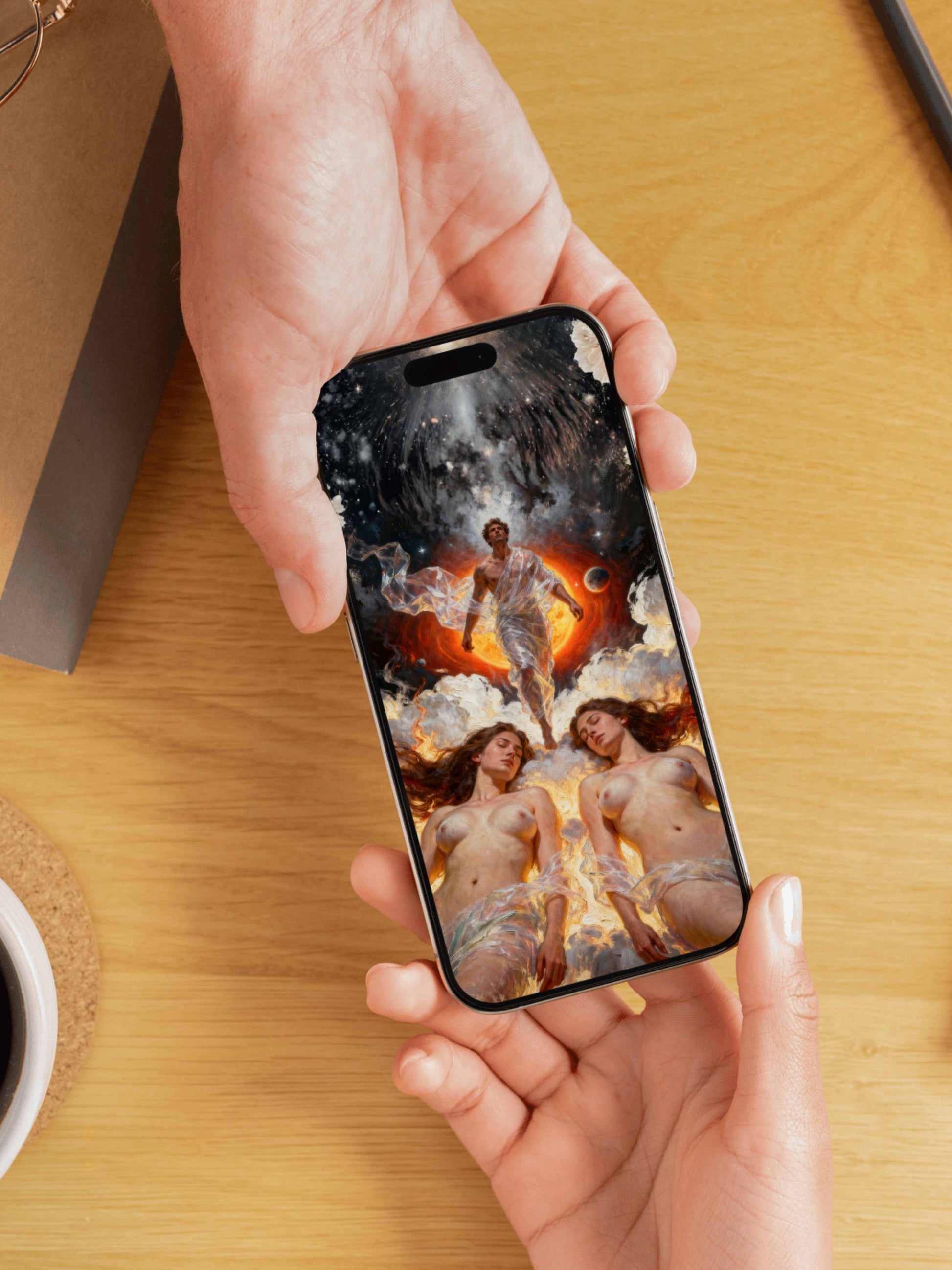 Morfeo en llamas, un lienzo coleccionable de alta calidad. Arte de autor para implementar como fondo de pantalla o protector de pantalla de dispositivos móviles o tablets. Apple, Ipads, Android, iphone, iOs.