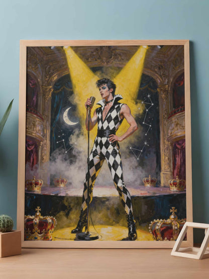 El rey sin nombre, es un lienzo coleccionable de alta calidad para imprimir. Lienzo digital para enmarcar y adornar salas o estudios en paredes blancas. Pieza de colección. Arte de autor.