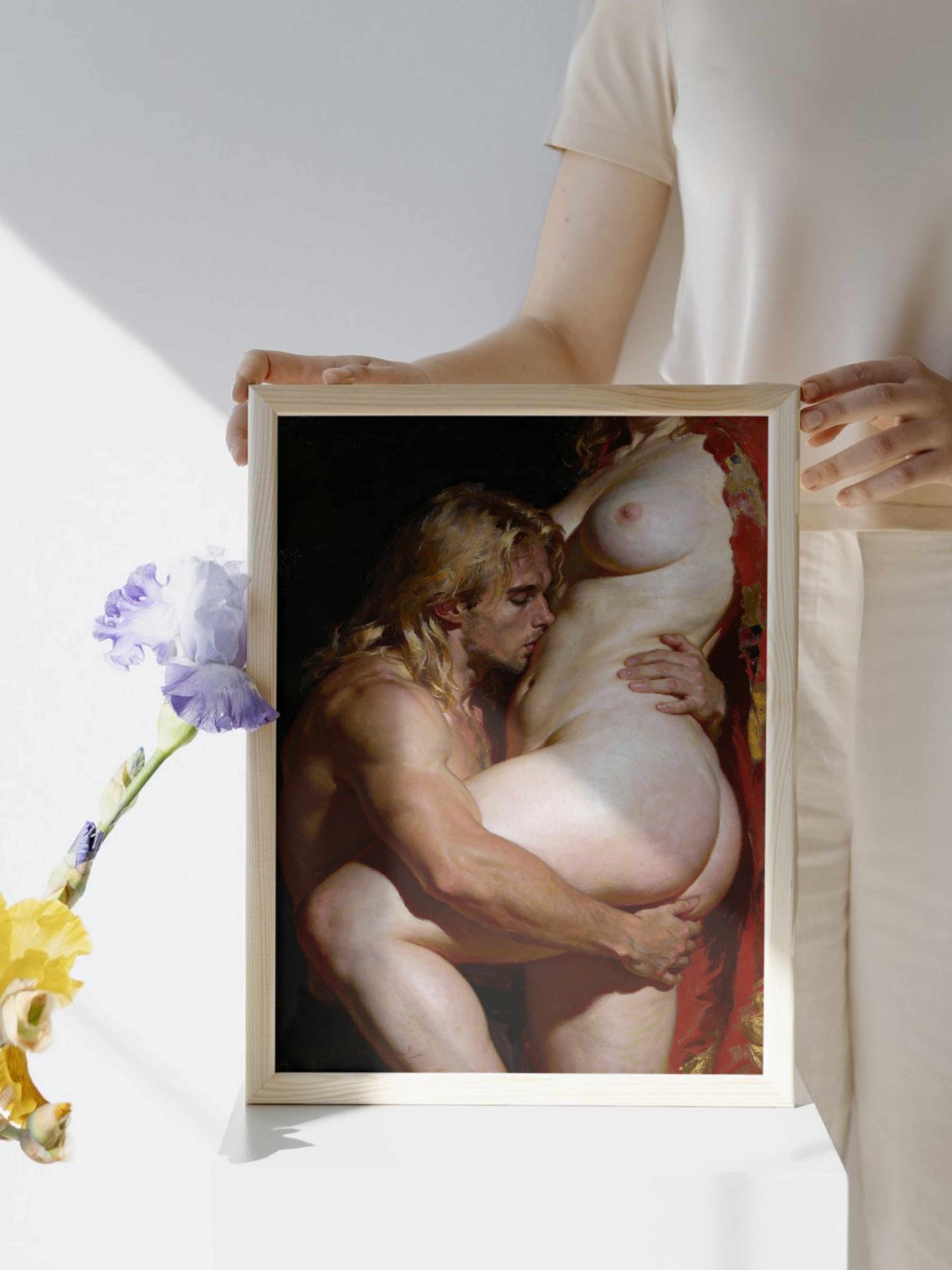 Veneración, es un lienzo coleccionable de alta calidad para imprimir. Lienzo digital para enmarcar y adornar salas o estudios en paredes blancas. Pieza de colección. Arte de autor.